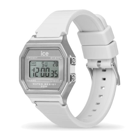 Ice-Watch ICE digit retro-Metal silver mirror-White -Small