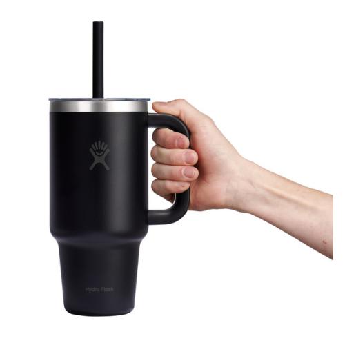 Hydro Flask 32 OZ TRAVEL TUMBLER CLEAR LID BLACK