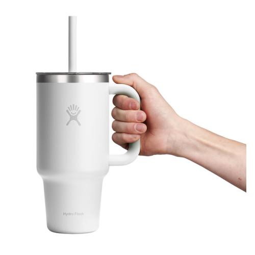 Hydro Flask 32 OZ TRAVEL TUMBLER CLEAR LID WHITE