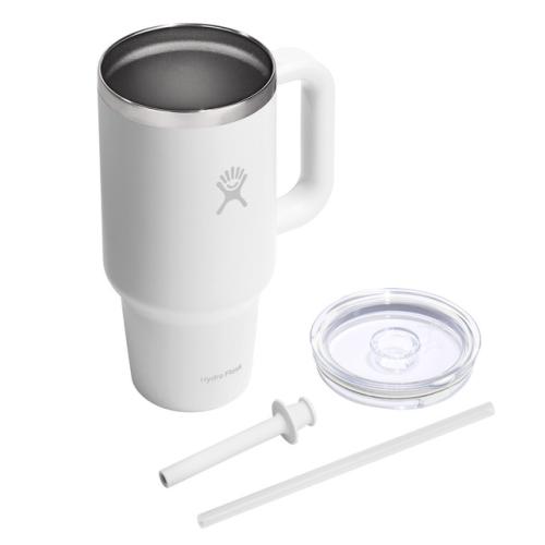Hydro Flask 32 OZ TRAVEL TUMBLER CLEAR LID WHITE