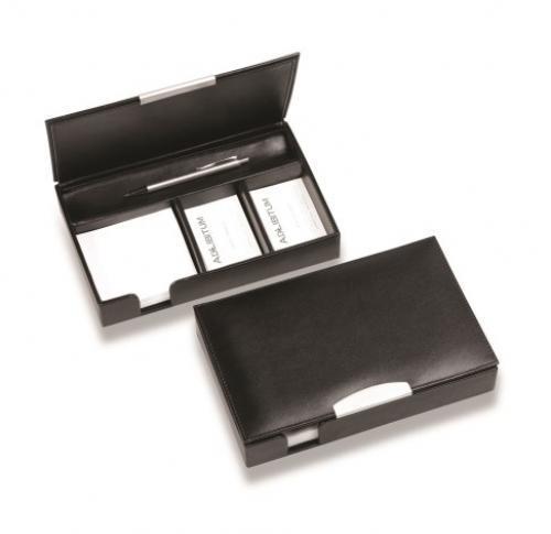 Promotional Leather Desk Organiser / Tray - Sandringham / Black