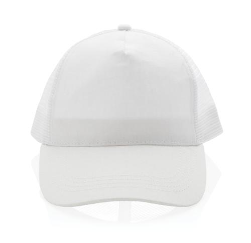 Branded Brushed Rcotton 5 Panel Trucker Cap 190gr Impact AWARE™ - White