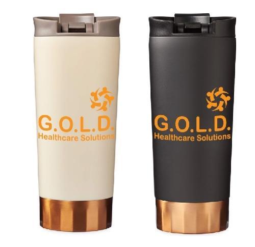 Branded Metal Vacuum Tumbler Copper Travel Mugs 500ml